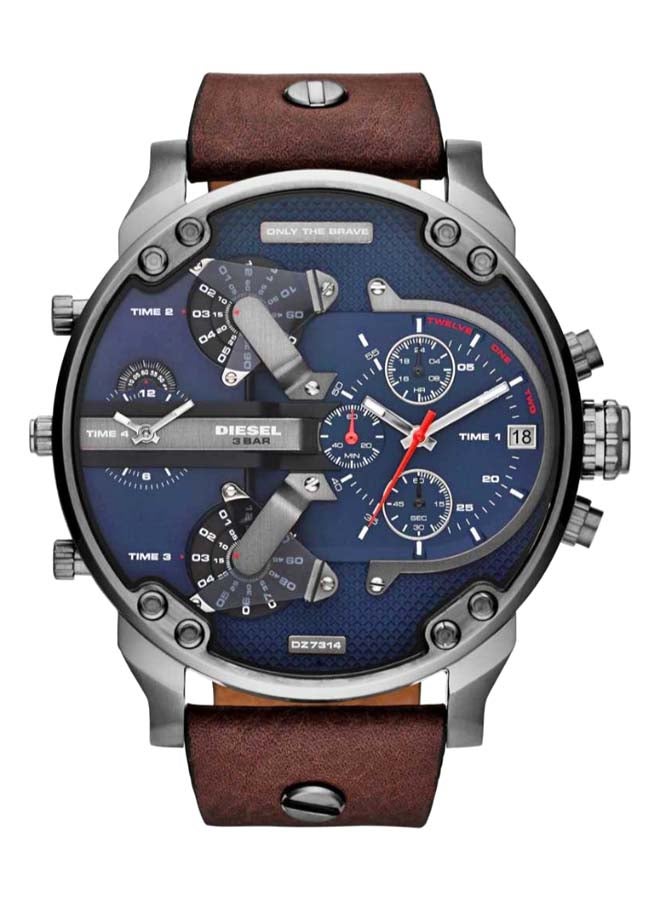 Men's Leather Chronograph Watch DZ7314