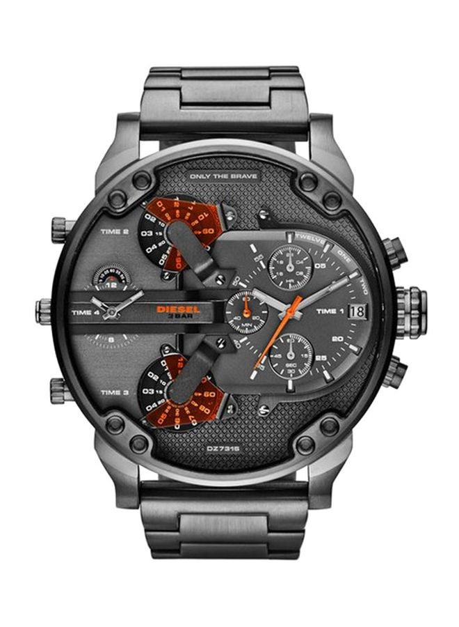 men Mr. Daddy 2.0 Round Shape Stainless Steel Chronograph Wrist Watch 57 mm - Grey - DZ7315