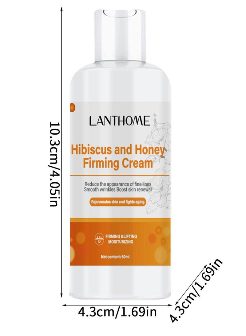 60ml Hibiscus and Honey Firming Cream Neck Firming Cream Skin Tightening Cream Skin Firming Lotion with Collagen and Hyaluronic Acid Reduces the Look of Neck Lines Tightens Firming and Smooths