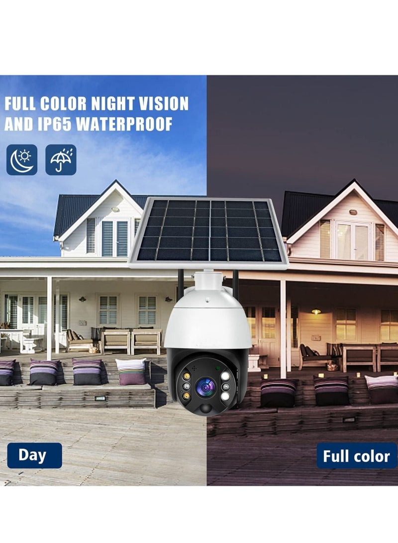 Outdoor Security Camera,Solar Powered Battery WiFi Camera Wire Free Outdoor 1080P Pan Tilt Wireless Camera PIR Motion 2 Way Audio Night Vision Cloud Storage