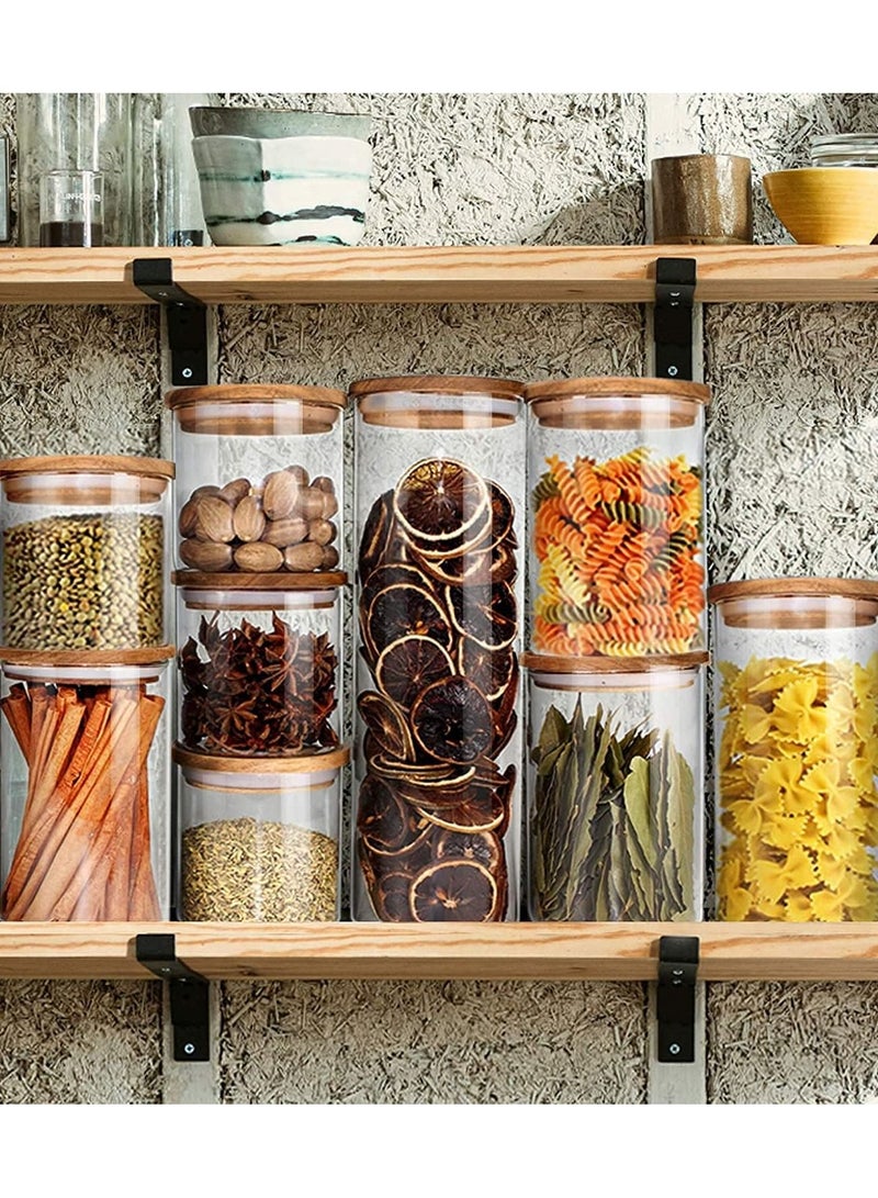 4 piece Glass Storage Jar with Bamboo Lids,Glass Airtight Canisters sets,Spice Jar, Pantry Organization and Storage Containers Ideal for Sugar, Coffee, Cookie, Candy,Cereals (1000ml/35.2 oz)