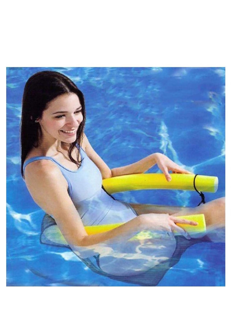 Pool Floating Chair, Swimming Pool Seats, Floating Bed Chair Pool Noodle Chair, Pool Noodle Sling Mesh Chair for Kids Use Swimming Water Relaxation for Kids and Adult