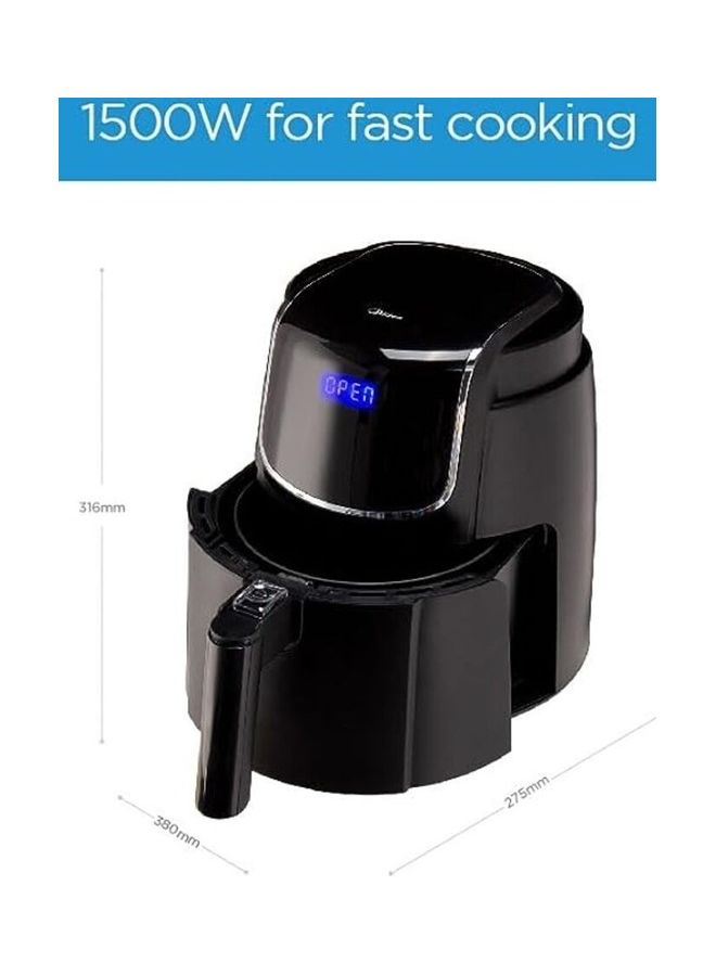 XL Digital Air Fryer With Dual Cyclone Rapid Hot Technology for Frying, Grilling, Broiling, Roasting, Baking, Toasting, Timer up to 60 minutes Temperature Control up to 200°C 4 L 1500 W MFCN40D2 BLACK