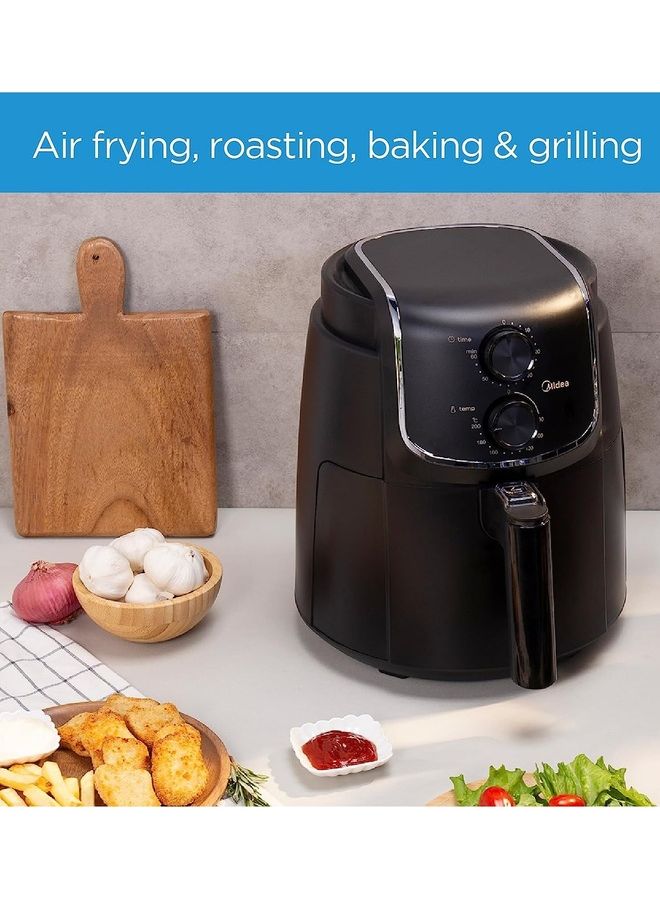 XL Air Fryer with Dual Cyclone Rapid Hot Technology for Frying, Grilling, Broiling, Roasting, Baking, Toasting, Timer up to 60 minutes & Temperature Control up to 200°C 5 L 1500 W MFTN40D2 Black