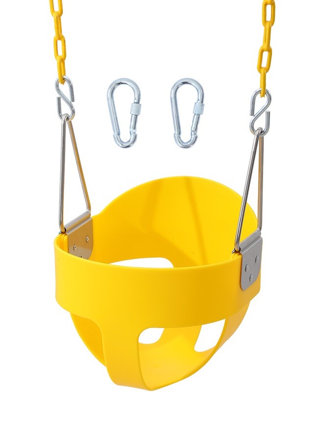 Heavy-Duty High Back Full Bucket Toddler Swing Seat With Coated Swing Chains