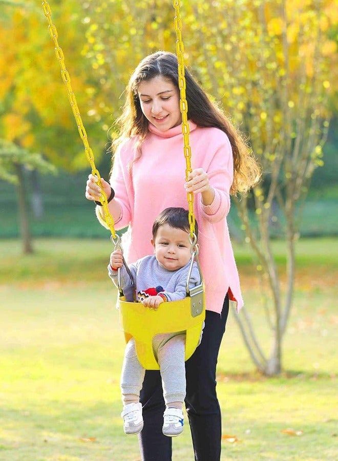 Heavy-Duty High Back Full Bucket Toddler Swing Seat With Coated Swing Chains