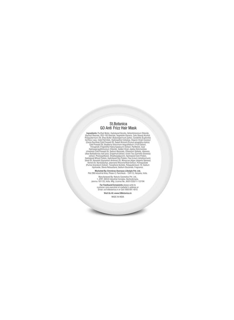 St.Botanica GO Anti Frizz Hair Mask Infused With Coconut Oil Shea Butter Keratin to Smoothen Soften Hair