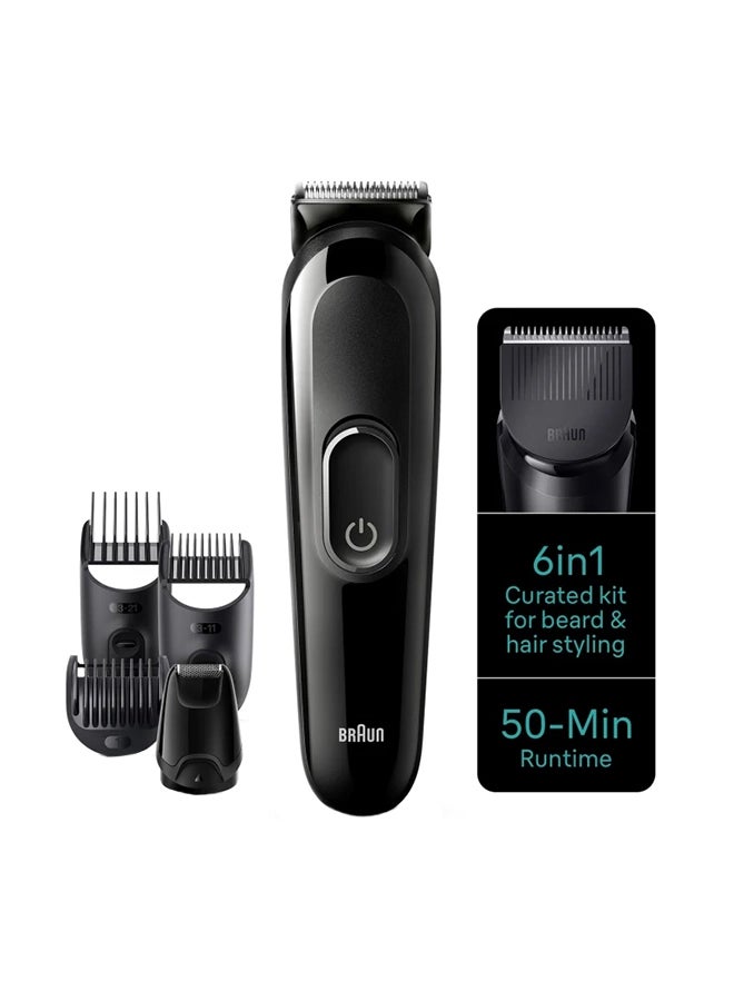 6-In-1 Style Kit 3 Mgk3410 Beard, Hair With 50Min Runtime Black