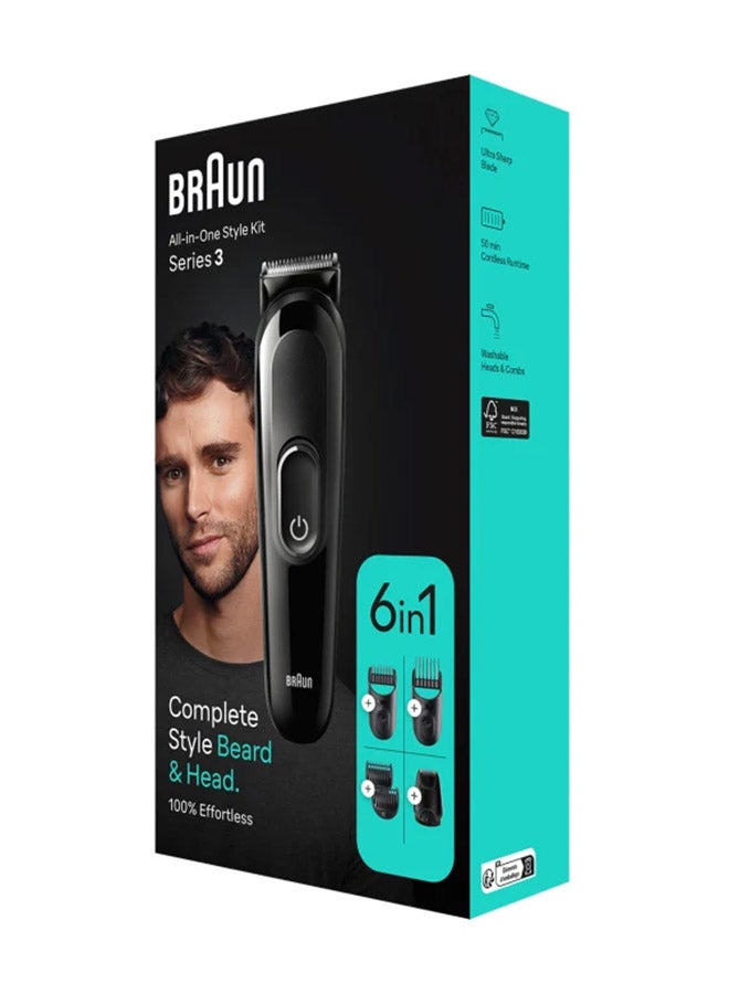 6-In-1 Style Kit 3 Mgk3410 Beard, Hair With 50Min Runtime Black