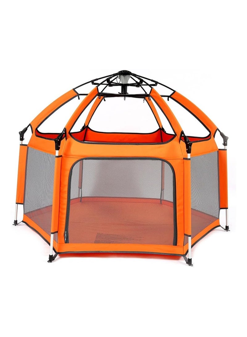 Portable Folding Playpen for Children Quick-opening Playpen for Indoor and Outdoor Activity Centers with UP Sun Protection Cover  Toddler Play Yard