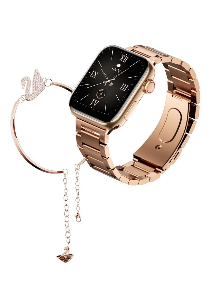 Haino Teko G9 Mini Rose Gold Edition Ladies Smart Watch with Three Set Strap and Stylish Bracelet Combo