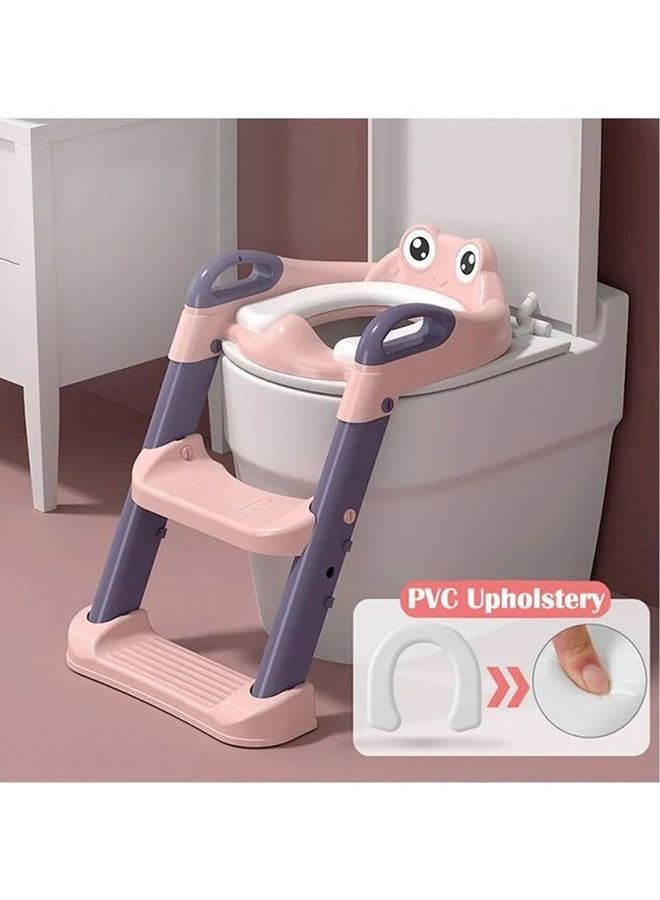 Baby Folding Anti-Slip Potty Training Toilet Chair With Adjustable Ladder