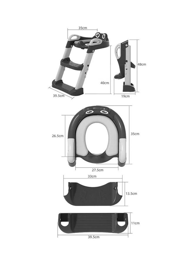 Baby Folding Anti-Slip Potty Training Toilet Chair With Adjustable Ladder