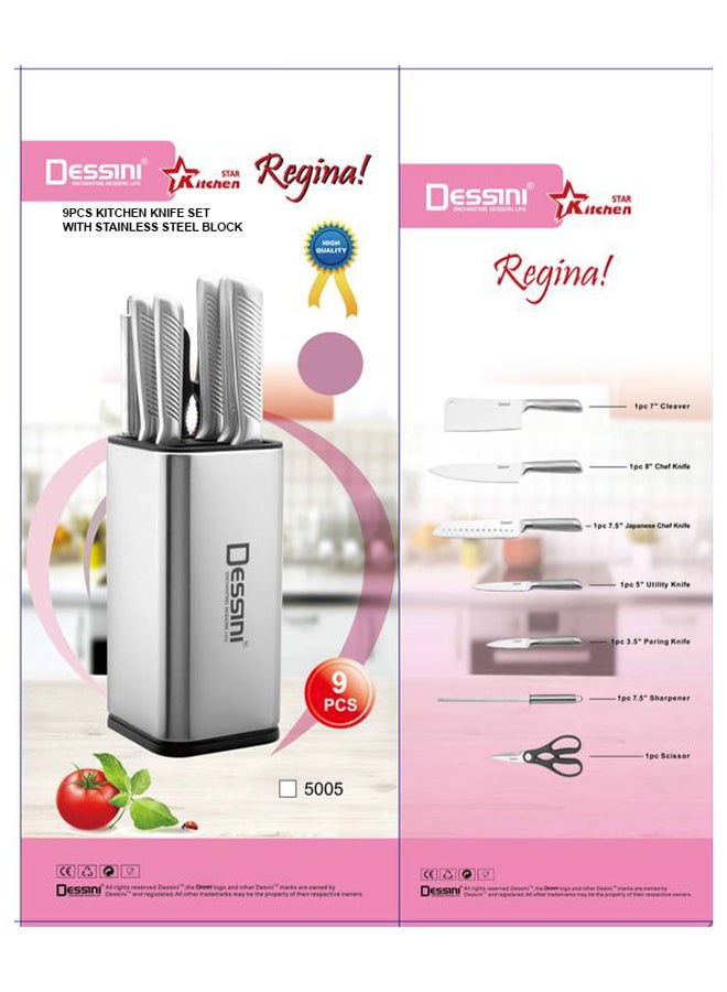 Dessini 9-Piece kitchen knife Set With Stainless Steel Block