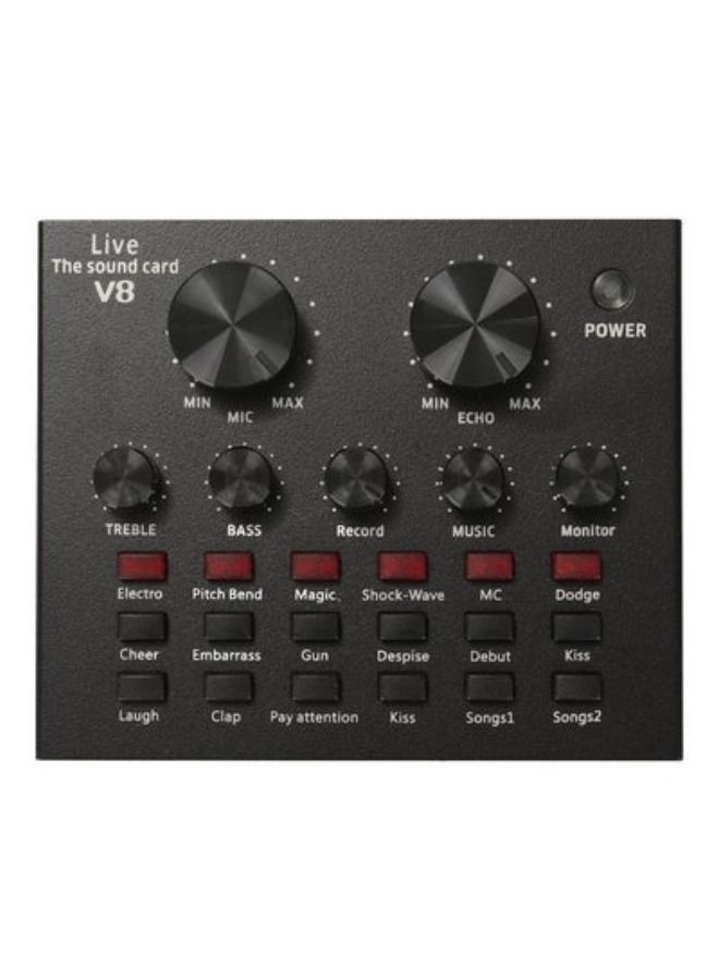 Multifunctional Live Sound Card Microphone Set Condenser Mic With Phantom power