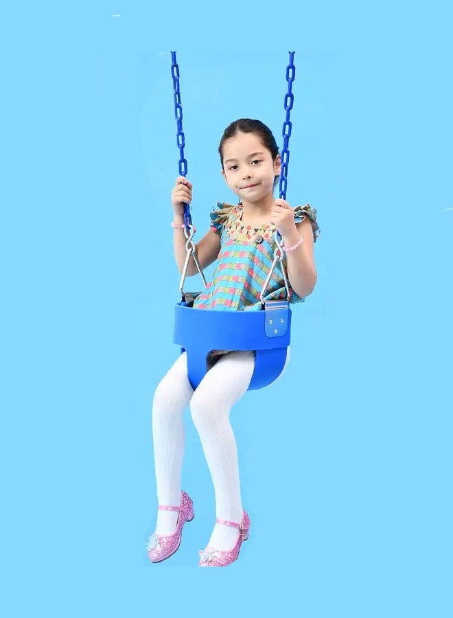 High Back Full Bucket Toddler Swing Seat With Plastic Coated Chains