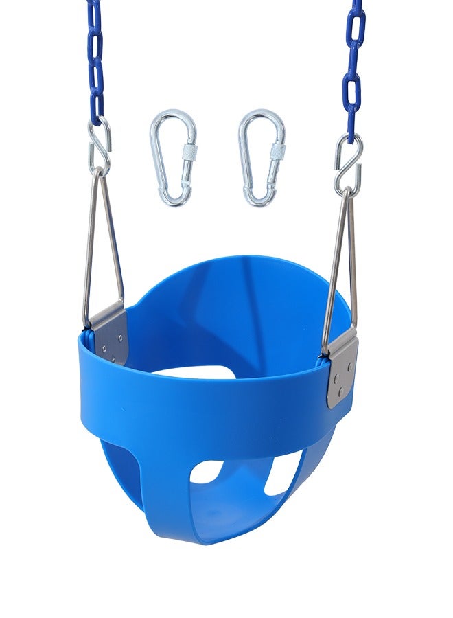 High Back Full Bucket Toddler Swing Seat With Plastic Coated Chains