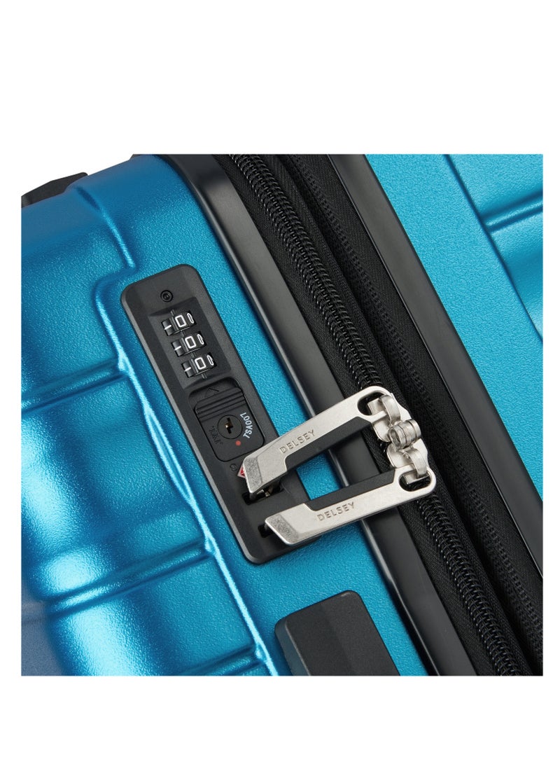 Delsey Tiphanie 82cm Hardcase 4 Double Wheel Expandable Check-In Luggage Trolley Case Steel Blue - 00389283122ME
