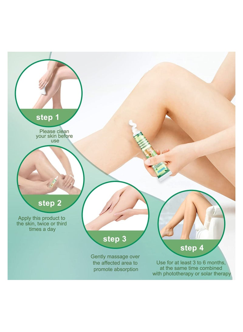 Vitiligo Treatment Ointment Cream for Skin Vitiligo, Psoriasis, Leukoplakia - Reduces White Spots on Skin and Improve Skin Pigmentation 6 Counts