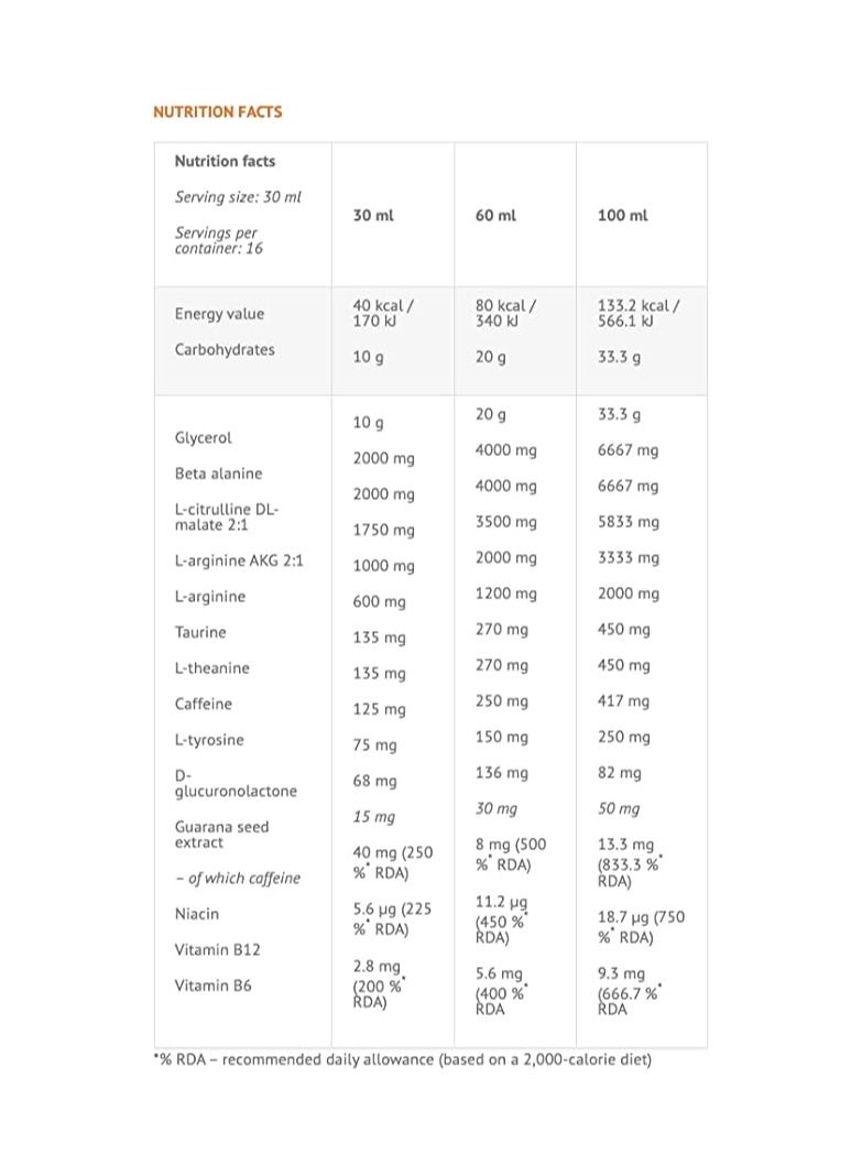 Viking TNT pre workout liquid Orange Flavour energy booster