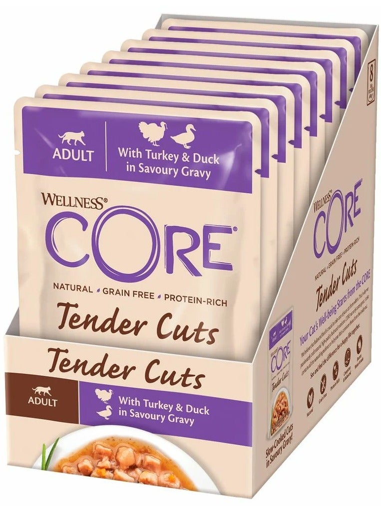 Core Tender Cuts with Turkey & Duck in Savoury Gravy for Adult Cats 85g Pack of 8