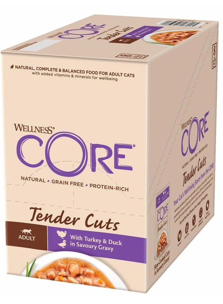 Core Tender Cuts with Turkey & Duck in Savoury Gravy for Adult Cats 85g Pack of 8