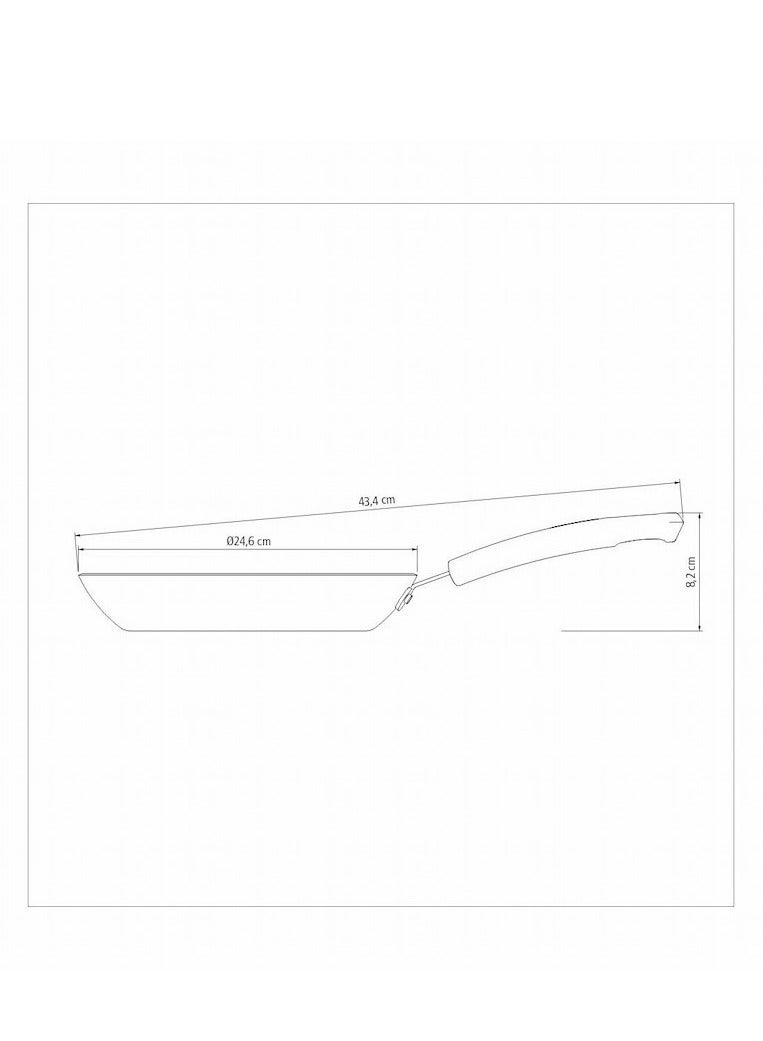 Sicilia 24cm 1.2L Hazelnut Aluminum Frying Pan with Interior and Exterior Starflon Excellent PFOA Free Nonstick Coating