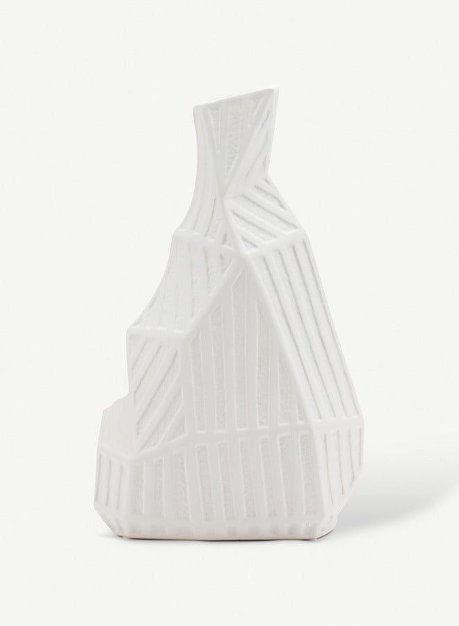Alaska White Patchwork Vase