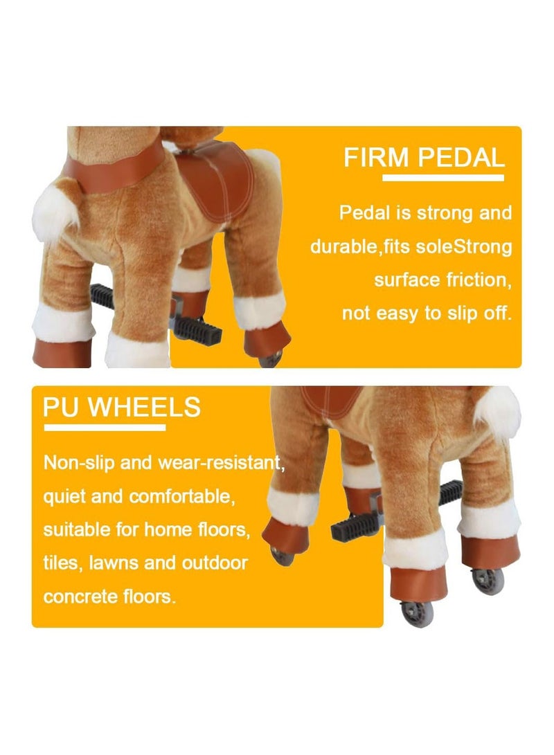 COOLBABY Horse Ride on Toy for Toddlers Ride on Rocking Horse Toy Plush Walking Pony Mechanical Riding Horse Small Size for Age 3-6