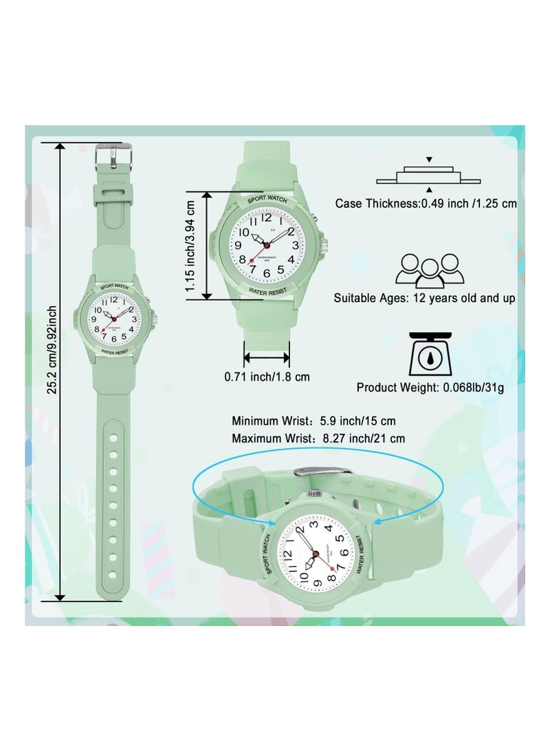 Kids Analog Watch for Boys Girls, Waterproof Time Teaching Watch with Night Light, Easy to Read and Learning Time for Children 6-18