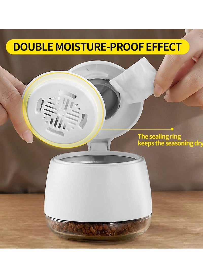 Condiment Jars, 280ml/9.9 oz Sugar Bowl Set of 3, Airtight Condiment Jars with Spoon Lids, Salt and Sugar Containers, Powdered Sugar Coffee Containers for Kitchen Counters