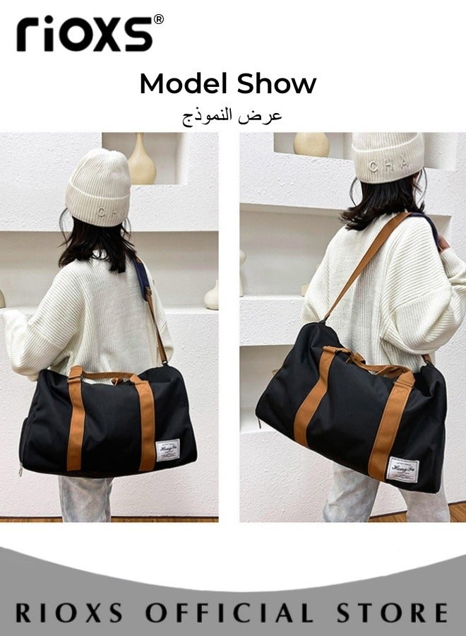 Large Capacity Multi Pocket Gym Bag with Shoes Compartment Sports Bag with Waterproof Pocket Outdoor Sport Travel Duffel Bag for Women and Men