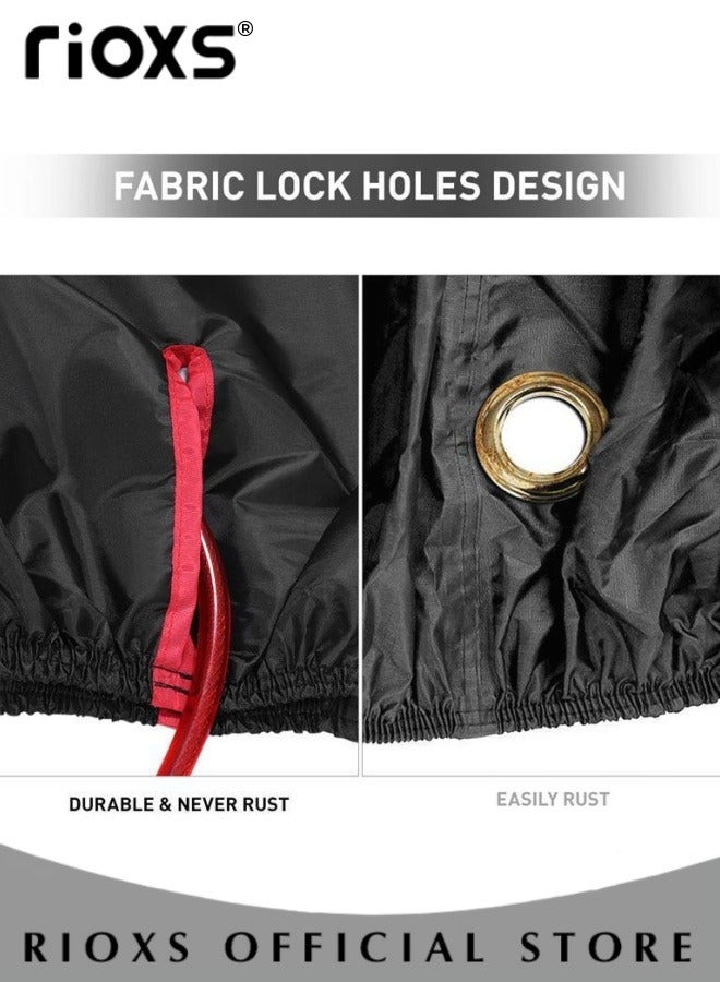 Bike Protection Cover Outdoor Waterproof Bicycle Cover Rain Sun UV Dustproof Windproof with Locking Hole Ideal for Mountain Bike Road Bike