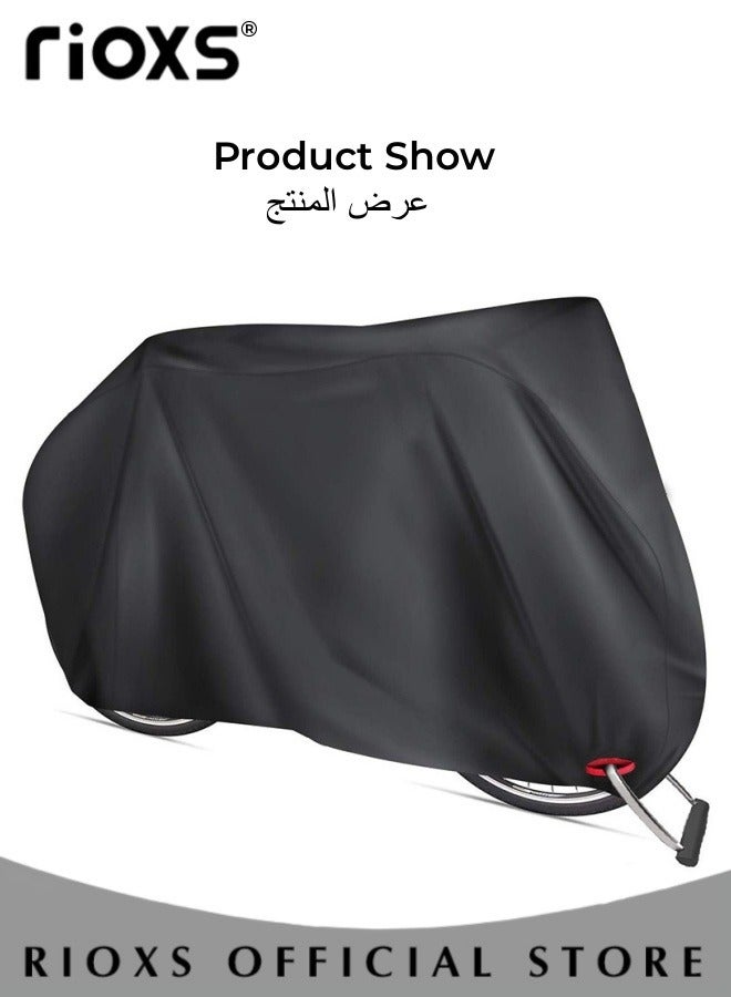 Bike Protection Cover Outdoor Waterproof Bicycle Cover Rain Sun UV Dustproof Windproof with Locking Hole Ideal for Mountain Bike Road Bike