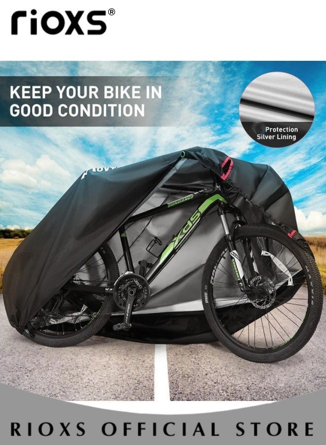 Bike Protection Cover Outdoor Waterproof Bicycle Cover Rain Sun UV Dustproof Windproof with Locking Hole Ideal for Mountain Bike Road Bike