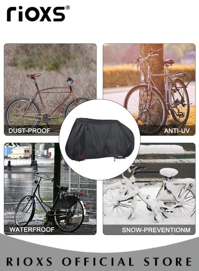 Bike Protection Cover Outdoor Waterproof Bicycle Cover Rain Sun UV Dustproof Windproof with Locking Hole Ideal for Mountain Bike Road Bike