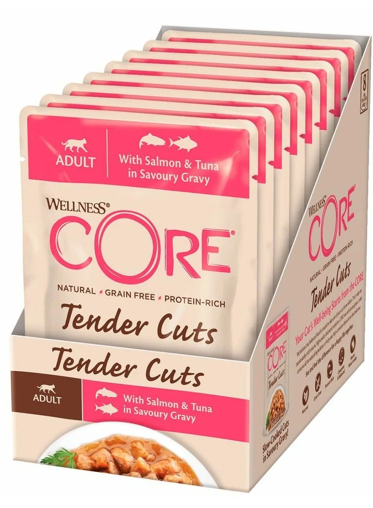 Core Tender Cuts with Salmon & Tuna in Savoury Gravy for Adult Cats 85g Pack of 8