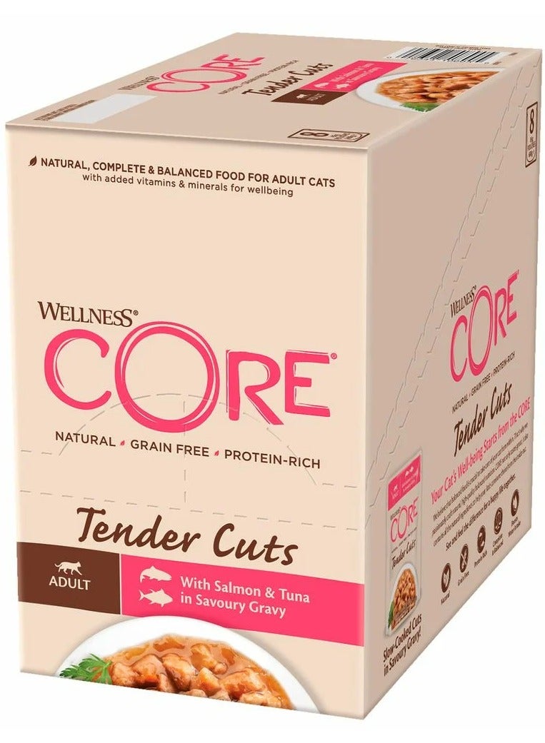 Core Tender Cuts with Salmon & Tuna in Savoury Gravy for Adult Cats 85g Pack of 8