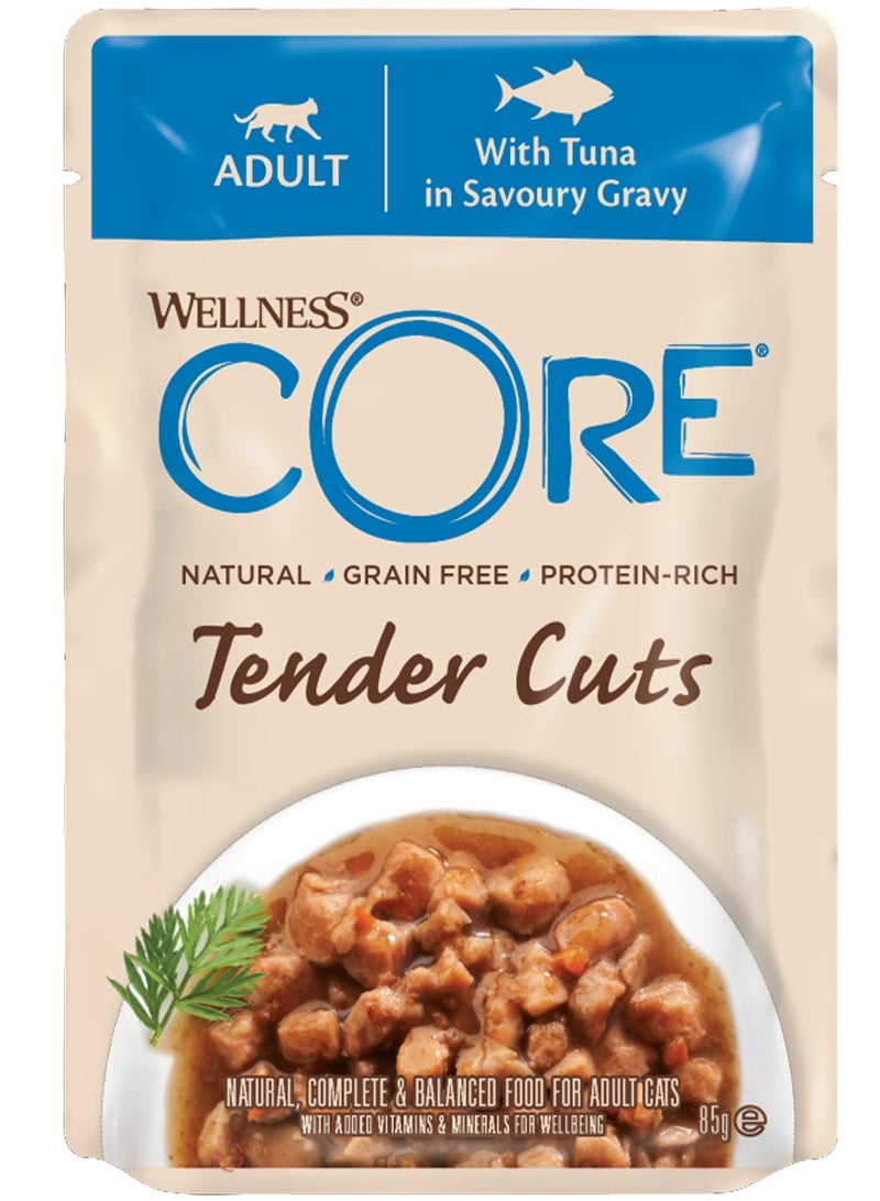 Core Tender Cuts with Tuna in Savoury Gravy for Adult Cats 85g Pack of 8