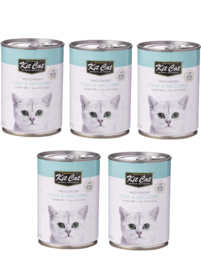 Wild Caught Tuna with Mackerel Canned Cat Wet Food 5X400g