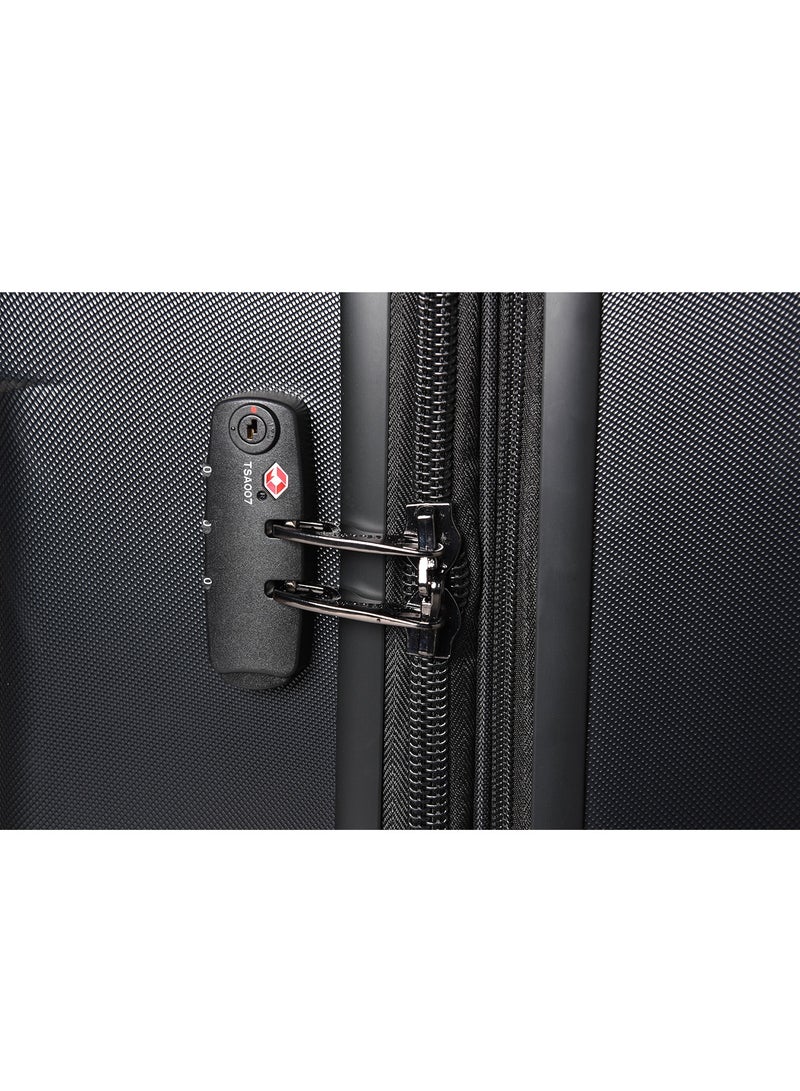 Delsey Depart Hard 80cm Hardcase 4 Double Wheel Expandable Check-In Luggage Trolley Case Black - 00314583000 X9