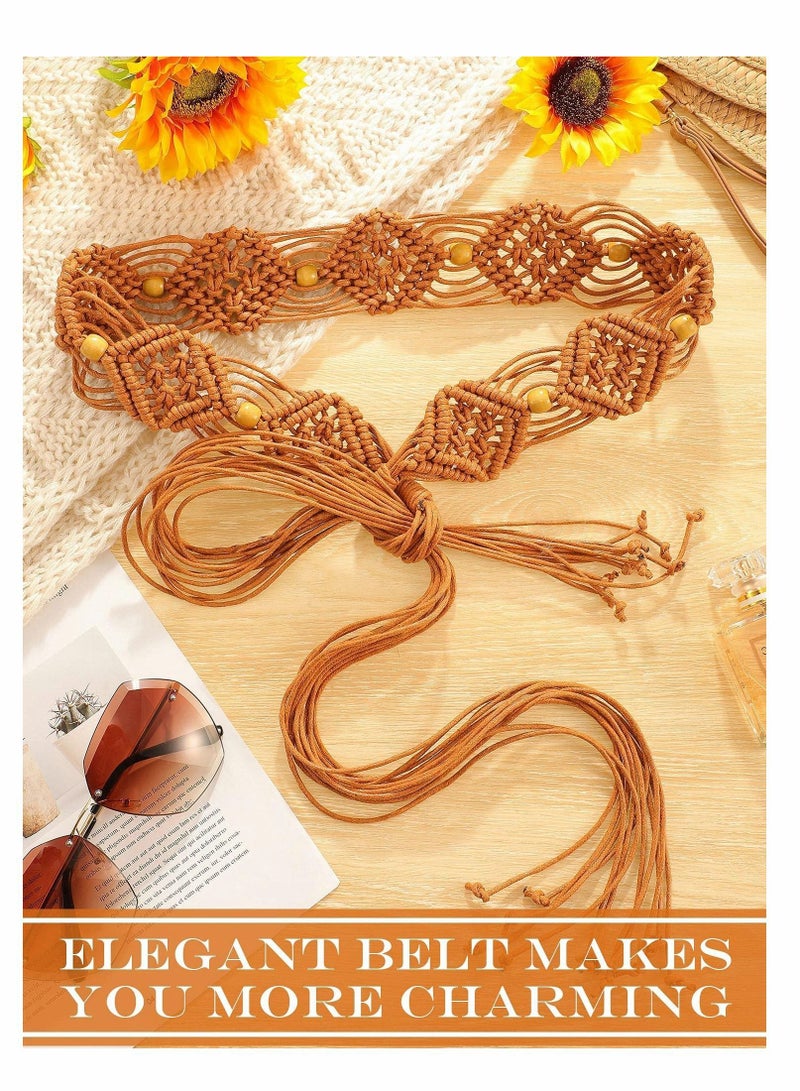 Women Bohemian Style Woven Belt Beautiful Fashion Braid Waist for Dresses