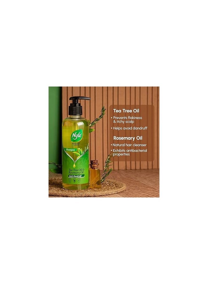 Nyle Natural Pure Anti Dandruff Shampoo With Goodness Of Tea Tree Oil Rosemary Oil For Men Women No Paraben And No Sulphate