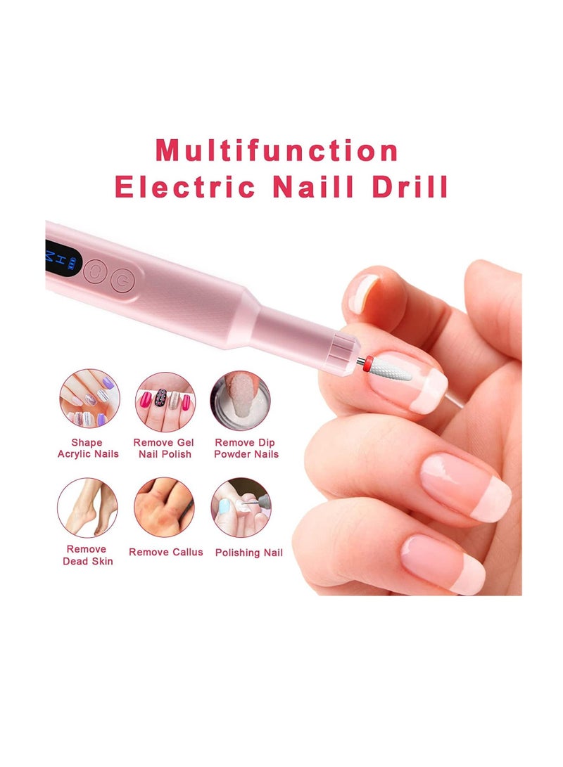 Electric Nail Drill, 13 in 1 Electric Manicure and Pedicure Kit, Portable Nail Drill, Adjustable Speed Electric Nail Drill for Home and Salon Use