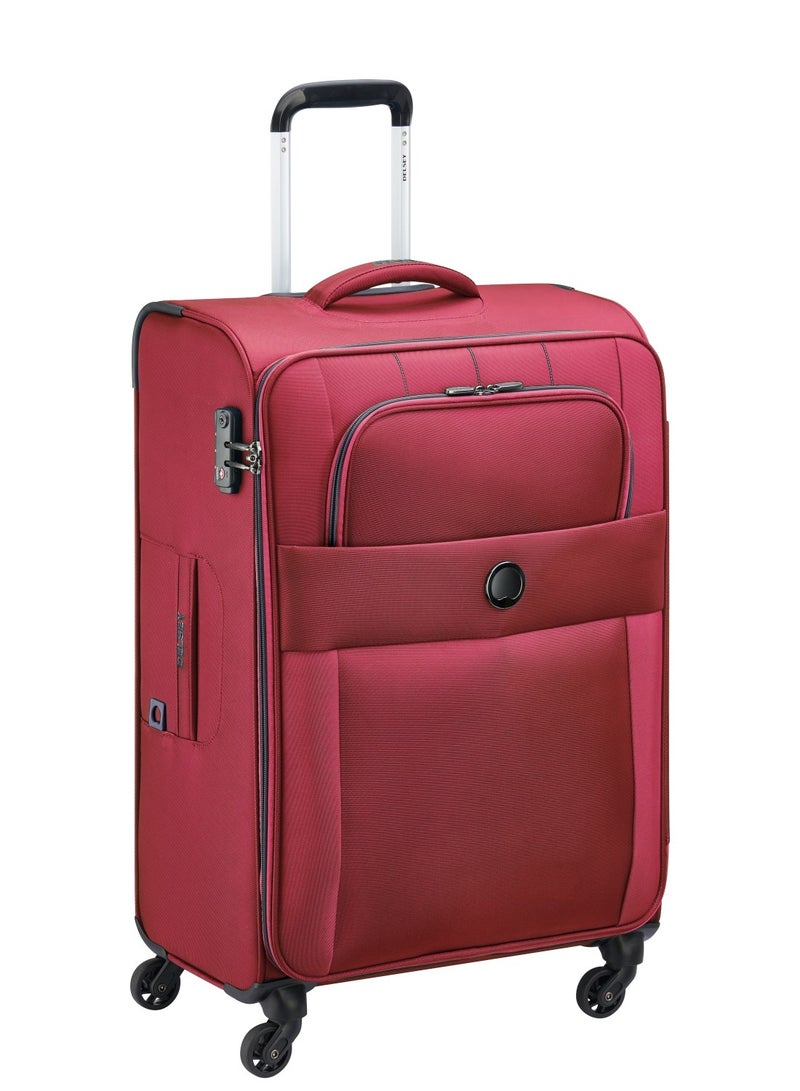 Delsey Cuzco 68cm Softcase 4 Wheel Check-In Luggage Trolley Case Red - 00390681104
