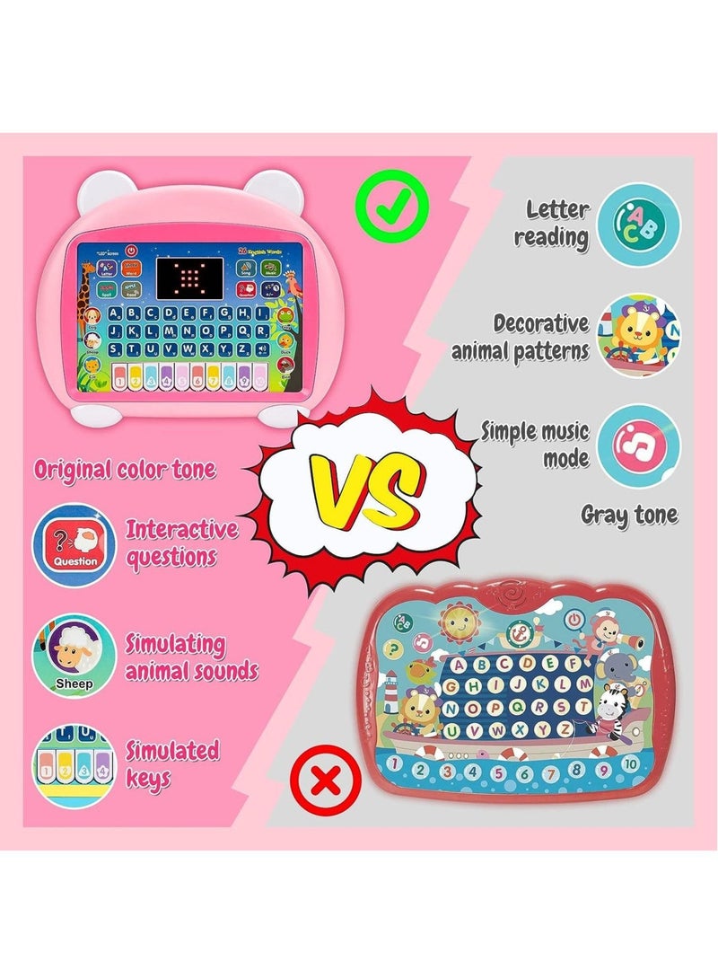 Kids Laptop Computer Toy, Kids Learning Computer English Learner Study Laptop for Early Educational, Fun Learning Machine, Learn Letter, Words, Games, Mathematics, Music, Logic, Memory Tool (Pink)