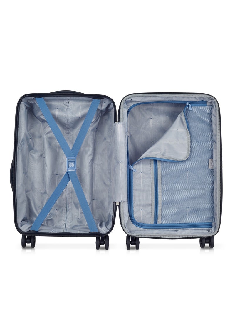 Delsey Tiphanie 55cm Hardcase 4 Double Wheel Expandable Cabin Luggage Trolley Case Steel Blue - 00389280122ME