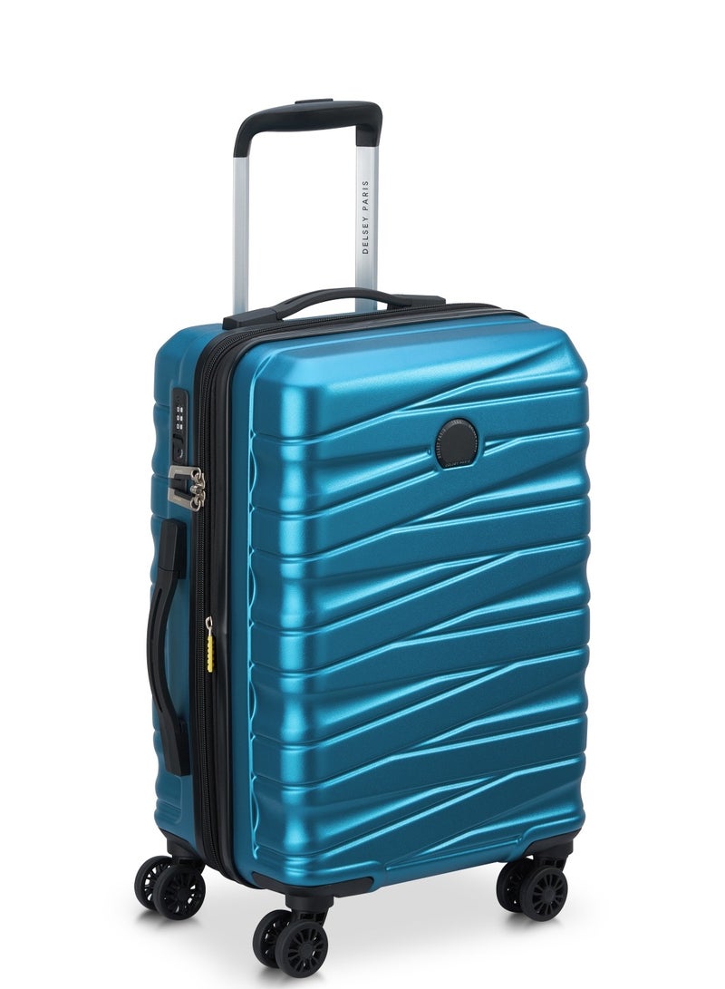 Delsey Tiphanie 55cm Hardcase 4 Double Wheel Expandable Cabin Luggage Trolley Case Steel Blue - 00389280122ME