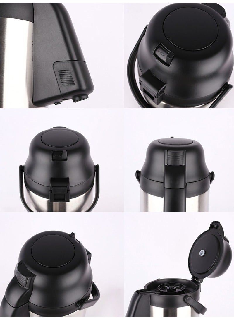 Airpot Thermos, Double Wall Stainless Steel Airpot Flask 5L