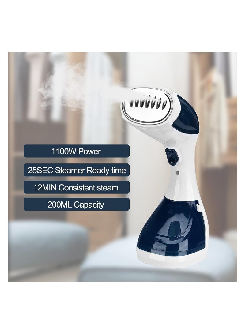 Handheld Steamer Garment 1100W Home/Travel UseBlue/White 200ml Water Tank
